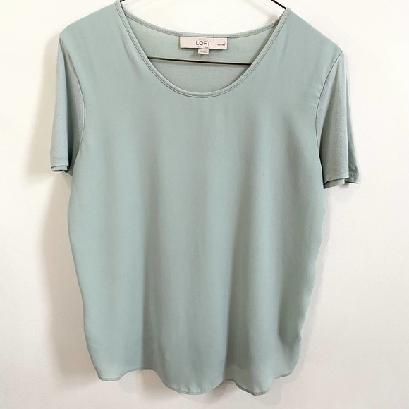 2 Ann Taylor LOFT Tops (Blue and Pink) Short Sleeves - Picture 2 of 9